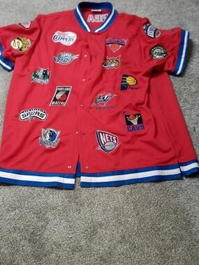 Red NBA Vintage Sweatsuit With Snap-Front Jacket - Snap And Zip Side Pants 6XL